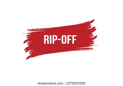 Brush style Ribbon red banner design on white background.