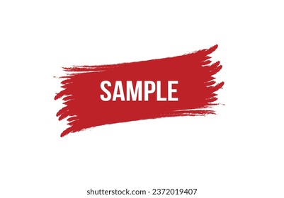 Brush style Sale red banner design on white background.