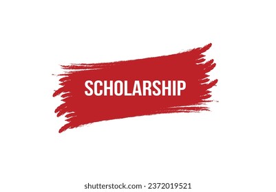 Brush style Scholarship red banner design on white background.