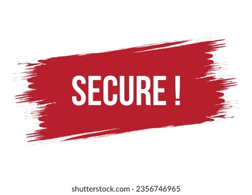 Brush style secure banner vector design illustration