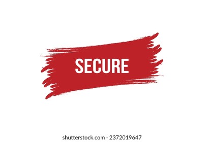 Brush-Stil Sicheres rotes Banner-Design auf weißem Hintergrund.