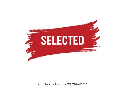 Estilo de pincel Diseño de banner rojo seleccionado sobre fondo blanco.