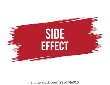 Brush style side effect red vector banner illustration isolated on white background