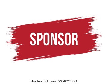Estilo de pincel auspiciador vectorial rojo ilustración de banner aislado en fondo blanco