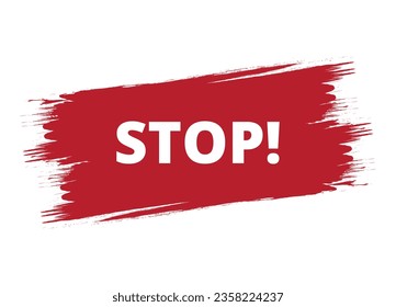 Brush style stop banner vector design illustration