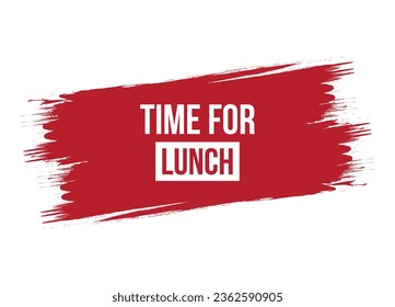 Tiempo de estilo de pincel para la ilustración de diseño vectorial de banner de almuerzo