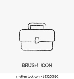 Brush suitcase  icon  illustration vector symbol