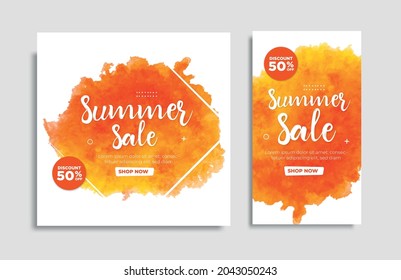 Brush summer sale social media post template