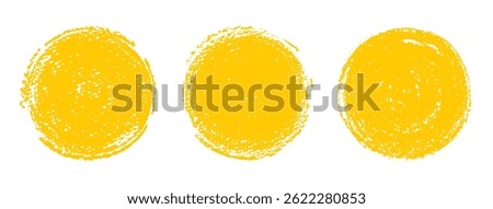 Brush sun rough. Yellow stamp watercolor sun. Rough brush paint. Grunge logo on white background. Yellow round circular shape. Abstract vector stamp element design. Summer watercolor circle stain bg