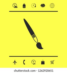 Brush symbol icon. Graphic elements for your design