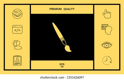 Brush symbol icon. Graphic elements for your design