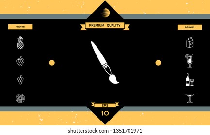 Brush symbol icon. Graphic elements for your design