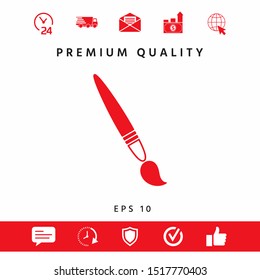 Brush symbol icon. Graphic elements for your design