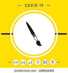 Brush symbol icon. Graphic elements for your design