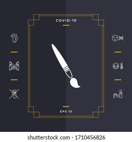 Brush symbol icon. Graphic elements for your design