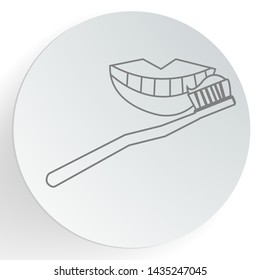 Brush teeth icon. Dental care concept. Vector illustration.
