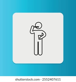 Brush Teeth icon. Editable stroke. Vector illustration