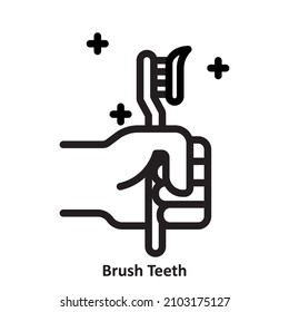 Brush Teeth, simple icon design, best used for banner, flayer, or web application. Editable stroke with EPS 10 file format