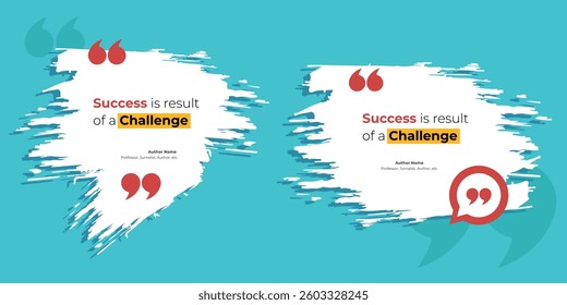 Brush testimonial banner set, quote, infographic. Social media post template designs for quotes. Empty speech bubbles, quote bubbles and text box