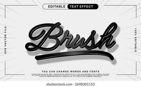 Brush Text Effect Editable Vector Illustration with Modern Typography Design