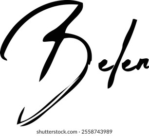 Brush Text Typography Belen Women Name