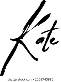 Brush Text Typography Kate Women Name