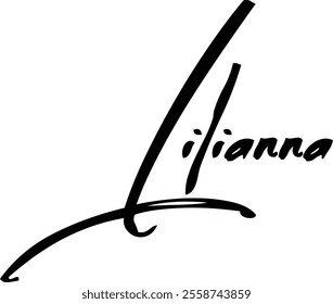 Brush Text Typography Women Name Lilianna