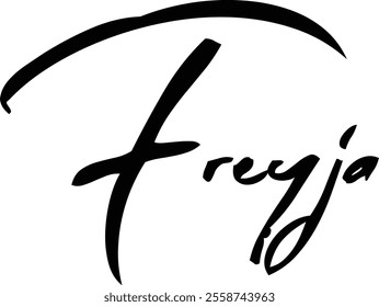 Brush Text Typography Women Name Freyja