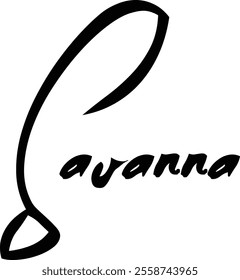 Brush Text Typography Women Name Savanna 