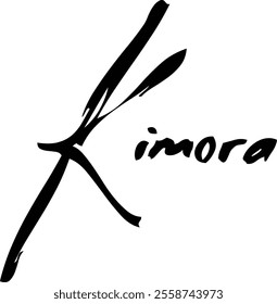 Brush Text Typography Women Name Kimora 