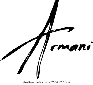 Brush Text Typography Women Name Armani