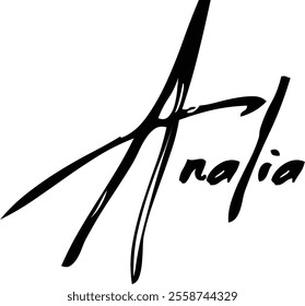 Brush Text Typography Women Name Analia