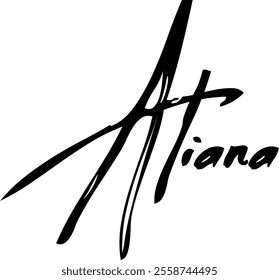 Brush Text Typography Women Name Aliana