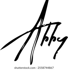 Brush Text Typography Women Name Abby
