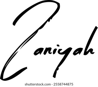 Brush Text Typography Women Name Zaniyah