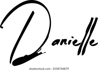 Brush Text Typography Women Name Danielle