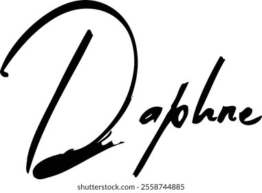 Brush Text Typography Women Name Daphne