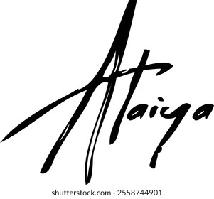 Brush Text Typography Women Name Alaiya
