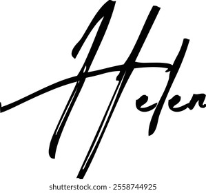 Brush Text Typography Women Name Helen