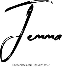 Brush Text Typography Women Name Jemma