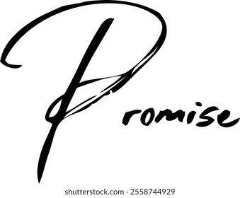 Brush Text Typography Women Name Promise