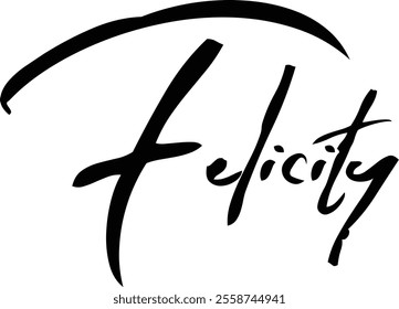 Brush Text Typography Women Name Felicity