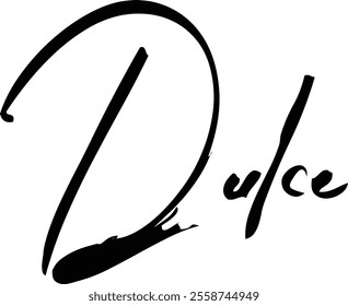 Brush Text Typography Women Name Dulce