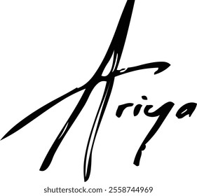 Brush Text Typography Women Name Ariya