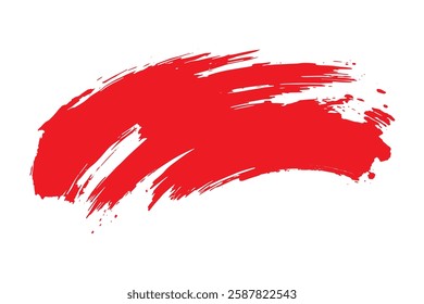 Brush texture, ink, brush pattern, wave pattern brush stroke material. brush stroke Bold red paint brushstroke design on a white background