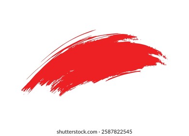 Brush texture, ink, brush pattern, wave pattern brush stroke material. brush stroke Bold red paint brushstroke design on a white background