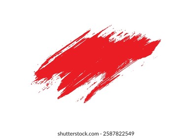Brush texture, ink, brush pattern, wave pattern brush stroke material. brush stroke Bold red paint brushstroke design on a white background
