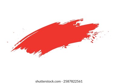 Brush texture, ink, brush pattern, wave pattern brush stroke material. brush stroke Bold red paint brushstroke design on a white background