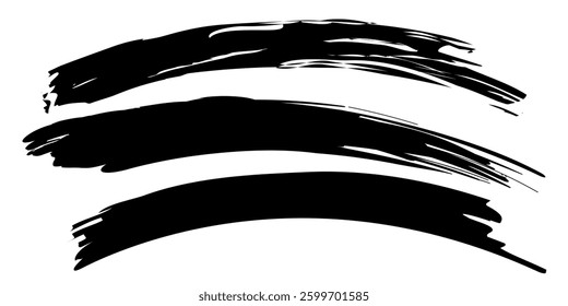 Brush texture, ink, brush pattern, wave pattern brush stroke material, grunge texture on white background