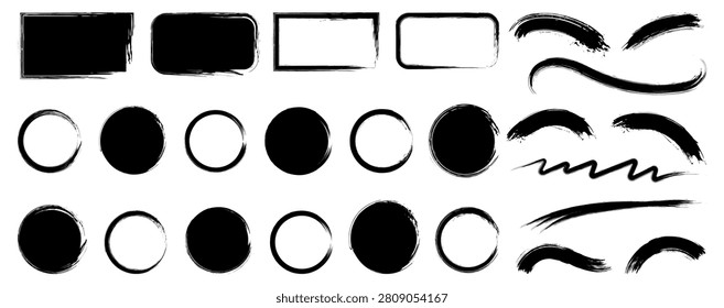 brush, texture, textured, paint, brushstroke, ink, paintbrush, grimy, grunge, frame, distress, artistic, burst, border, messy, dirty, design, decoration, circle, creative, rectangle, set, shape, text,